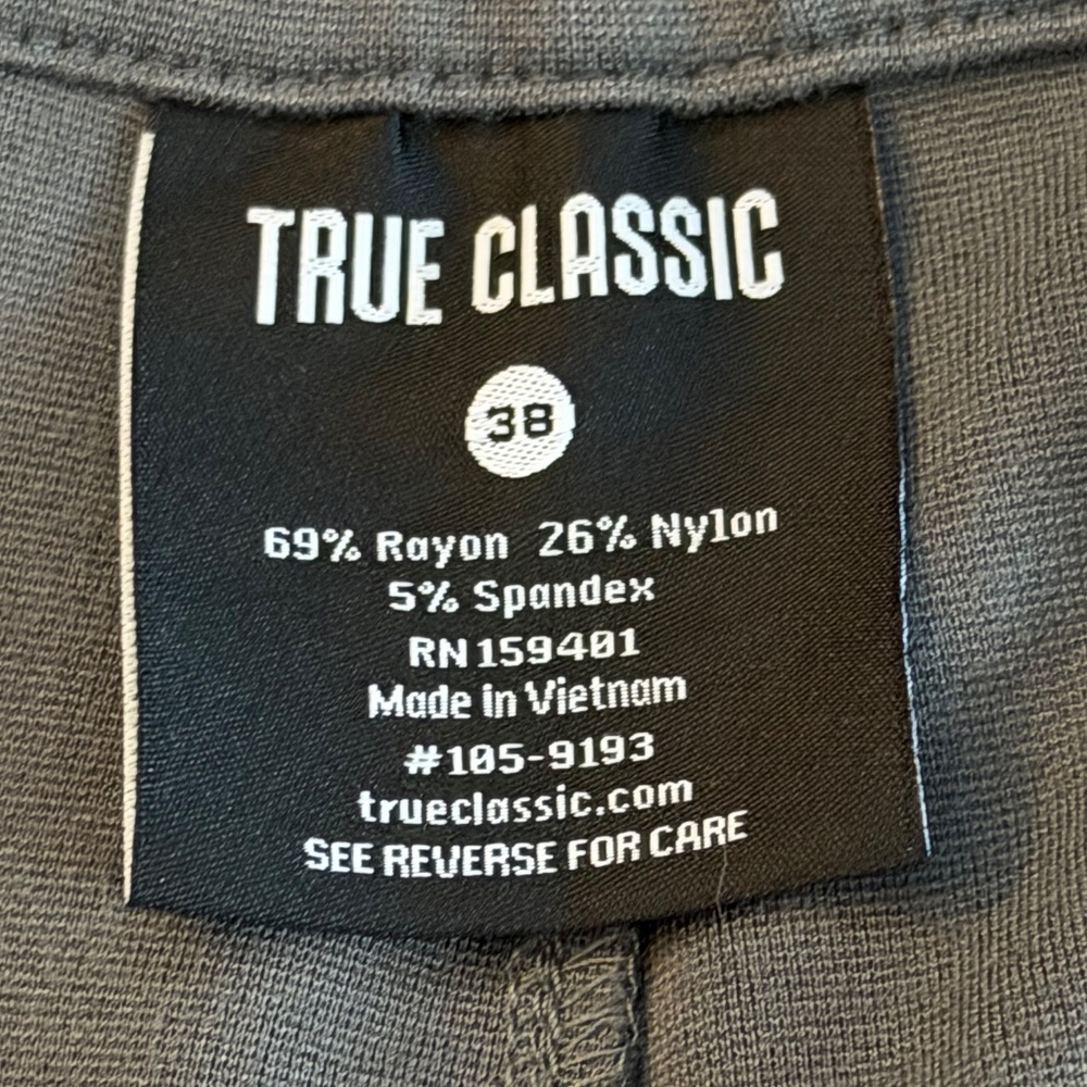 True Classic Comfort Fit Mens Chino pants - Gray - Picture 2 of 2